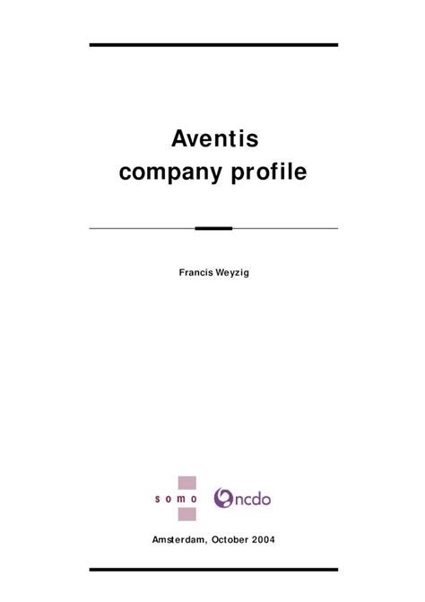 Aventis company profile .